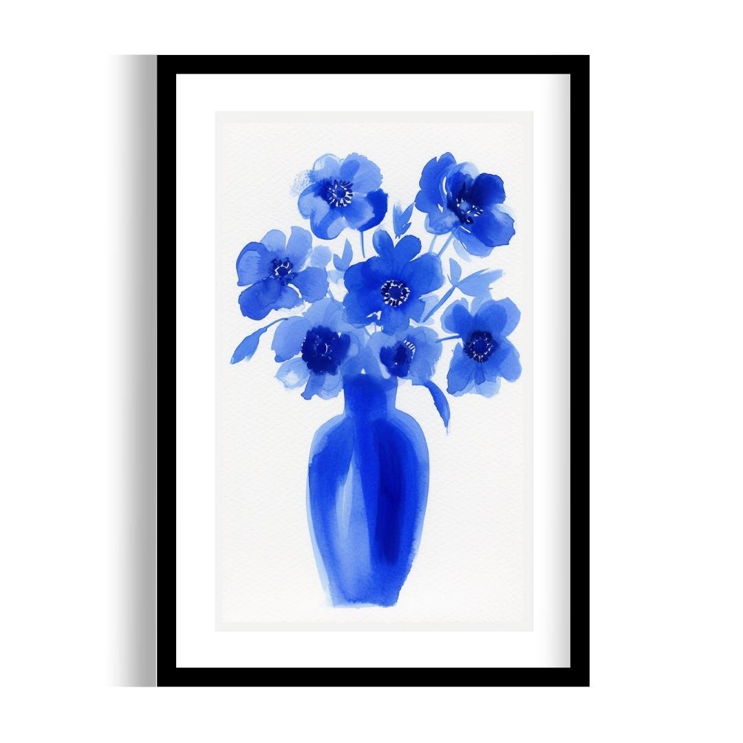 FASart, Blue Blossoms in a Blue Vase