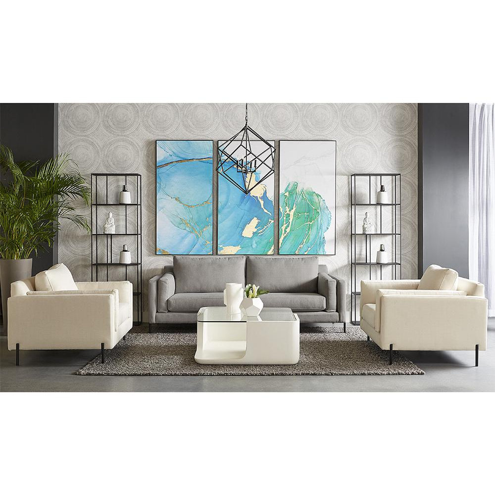 Sunpan, Blue Lagoon (Set Of 3) - 30" x 60" - Charcoal Floater Frame