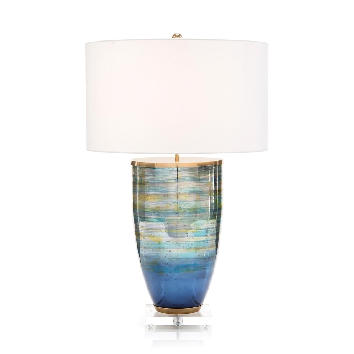 John Richard, Blue Striated Glass Table Lamp