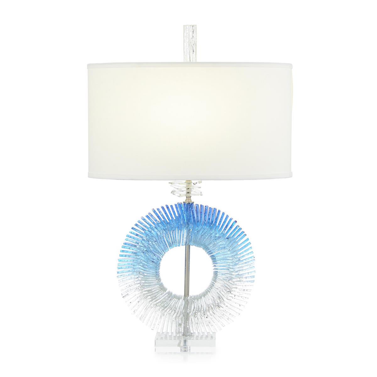 John Richard, Blue and Clear Glass Table Lamp