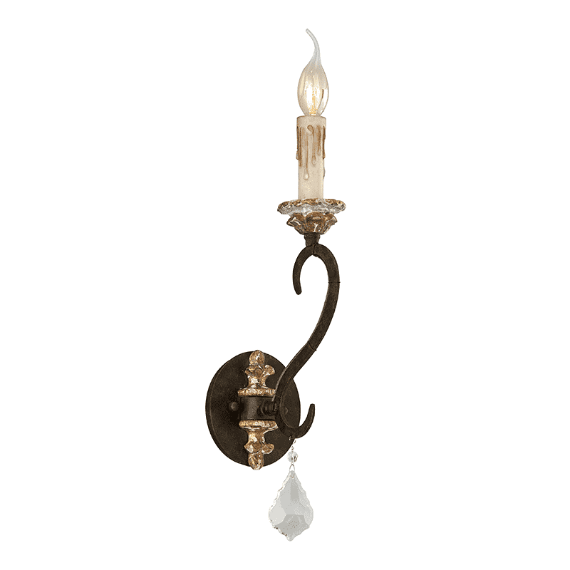 Troy Lighting, Bordeaux 1Lt Wall Sconce Parisian Bronze