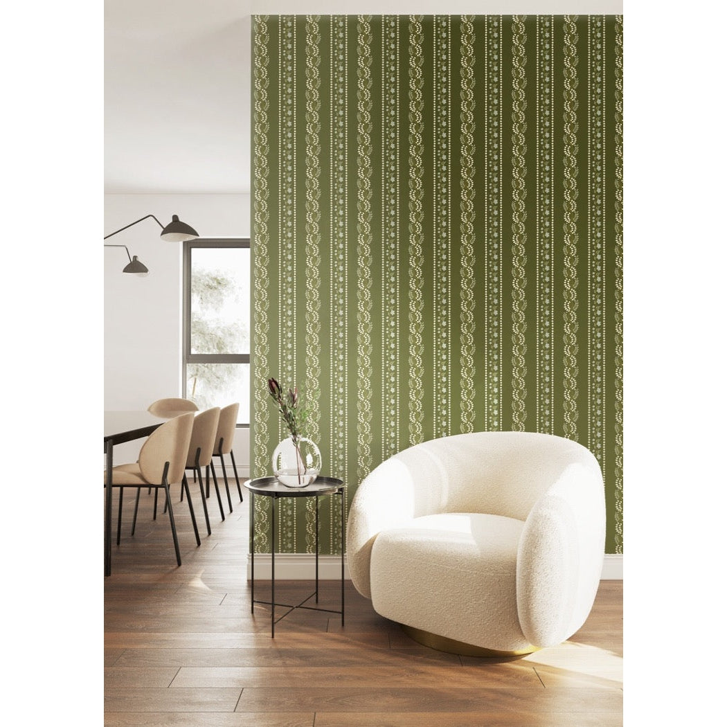 Mitchell Black, Botanic Stripe Wallpaper