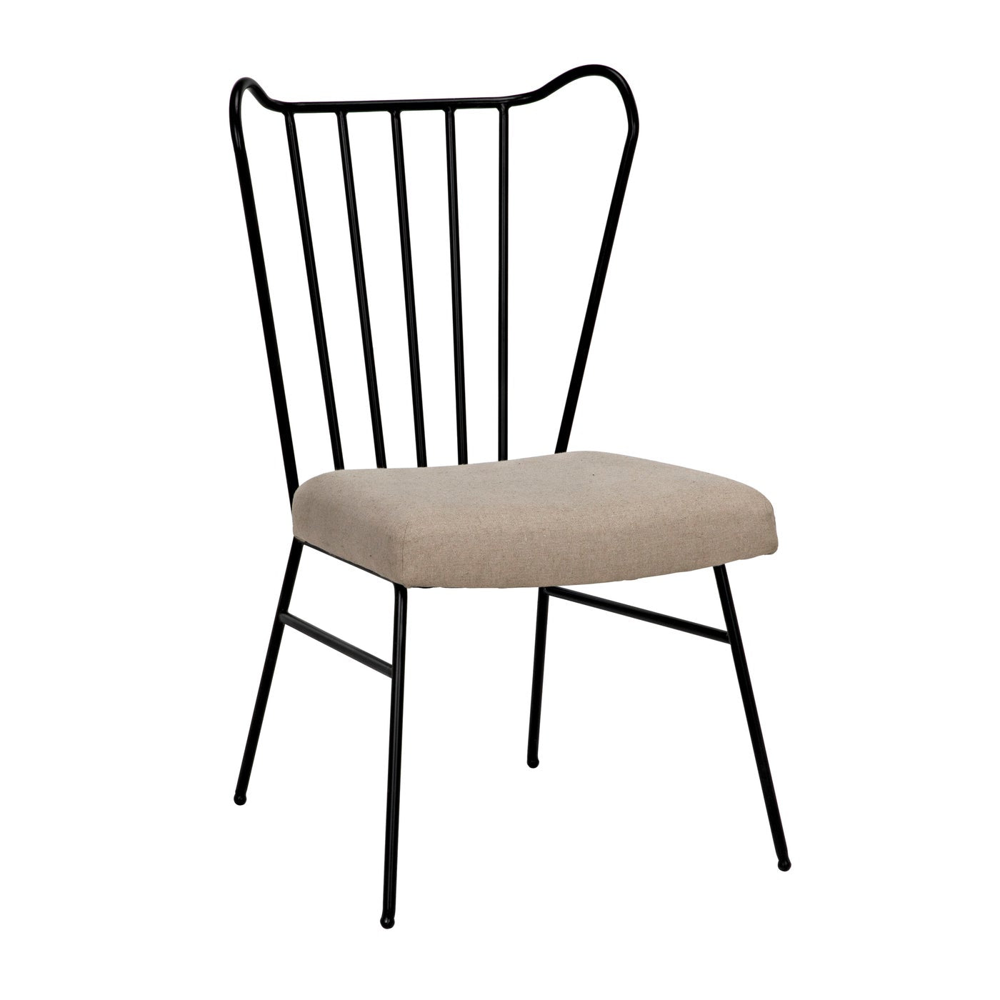 Noir, Boundary Chair Metal Frame With Linen Fabric