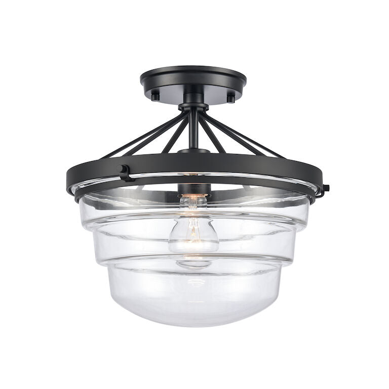 Elk Home, Boyer 12'' Wide 1 - Light Semi Flush Mount