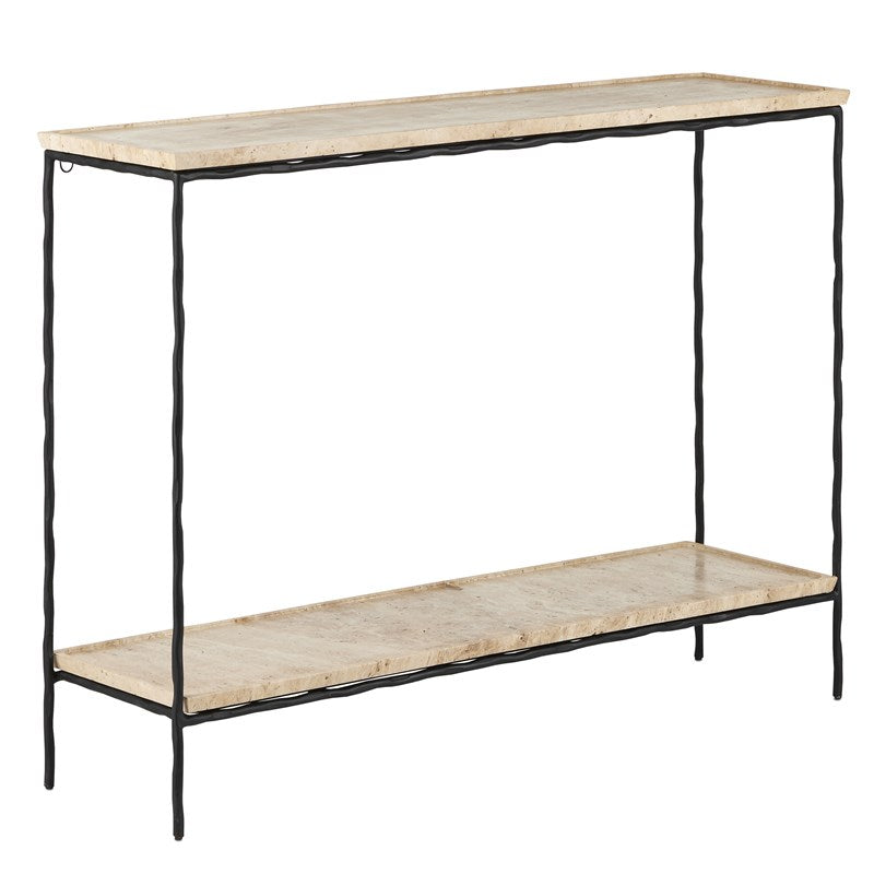 Currey, Boyles Travertine Console Table