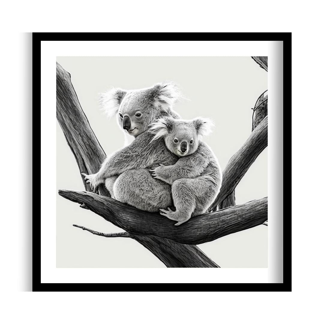 FASart, Branching Love: A Portrait of a Koala Mother and Baby