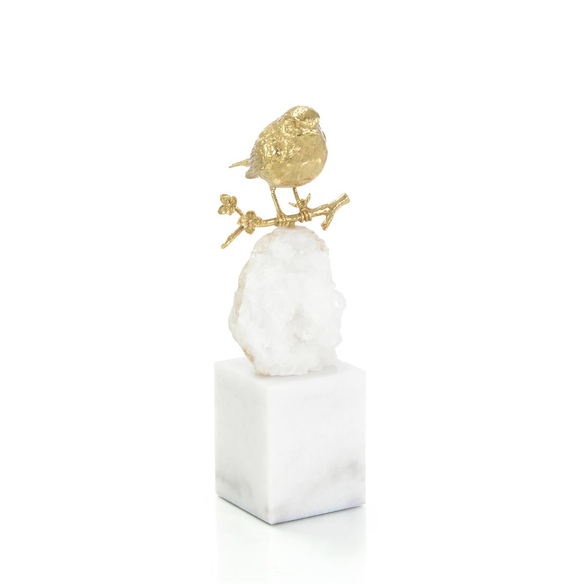 John Richard, Brass Bird and Quartz Sculpture