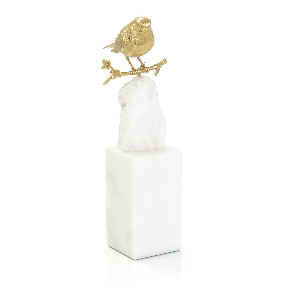 John Richard, Brass Bird and Quartz Sculpture