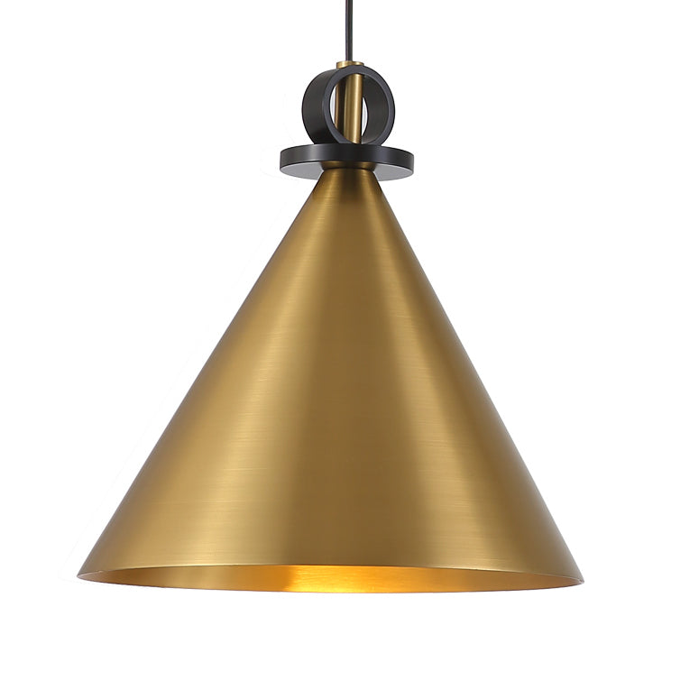 France & Son, Brass Cone Counterweight Pendant Light