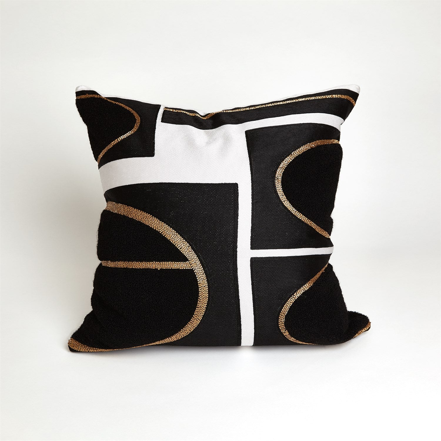 Global Views, Brass Loop Pillow - Beige/Black