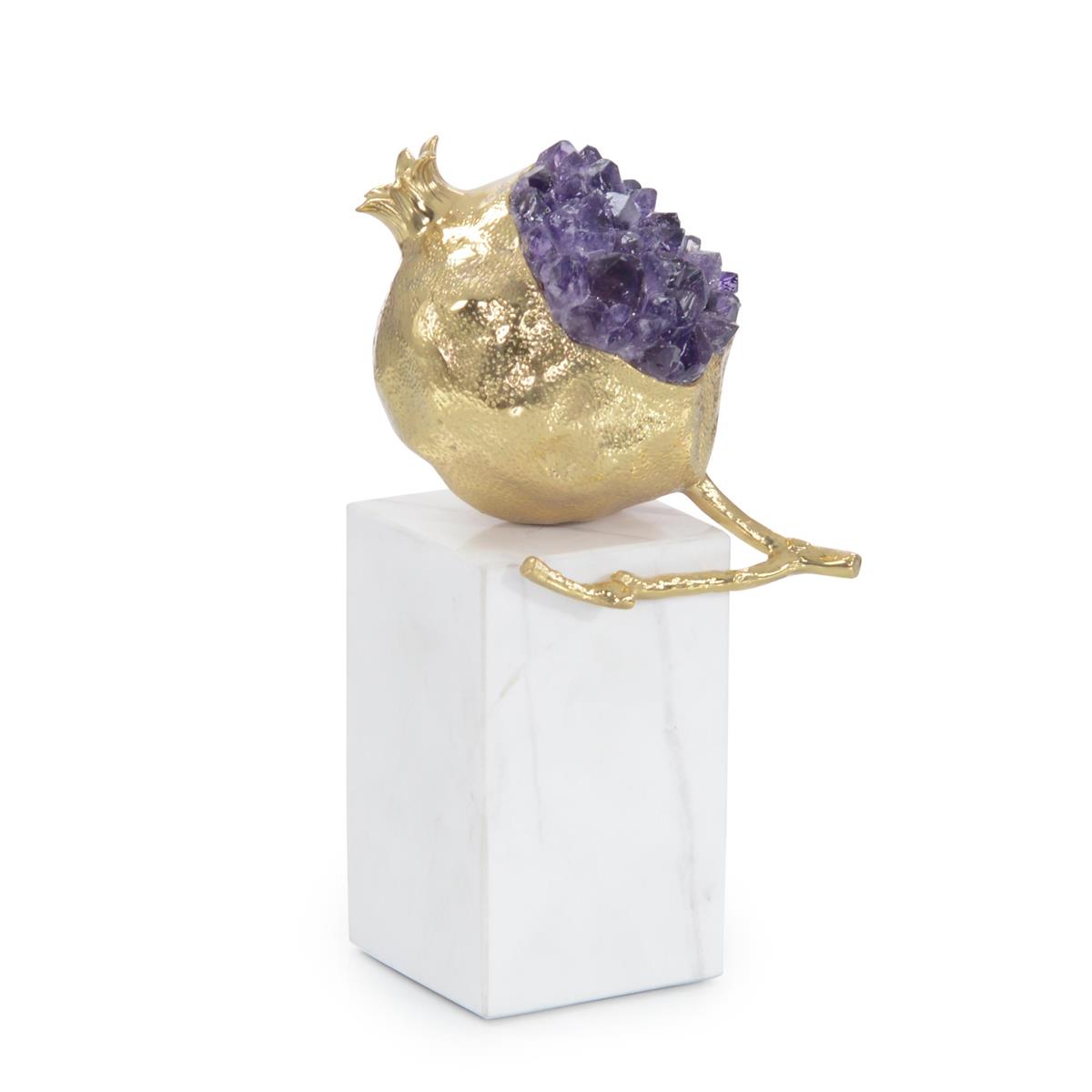 John Richard, Brass and Amethyst Pomegranate Sculpture