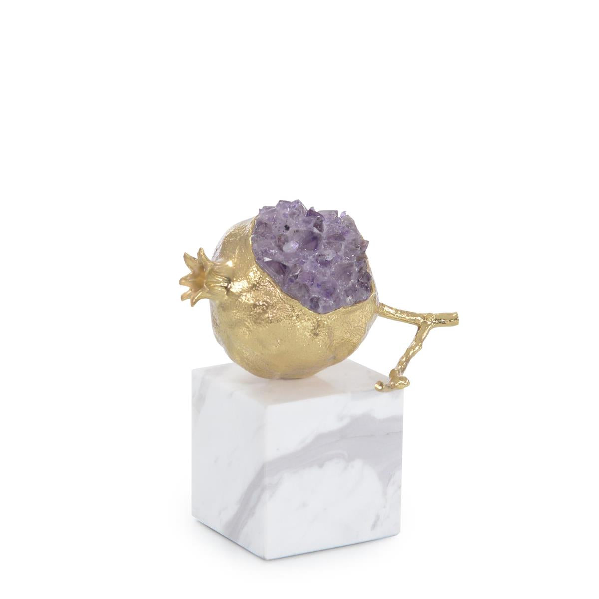 John Richard, Brass and Amethyst Pomegranate Sculpture