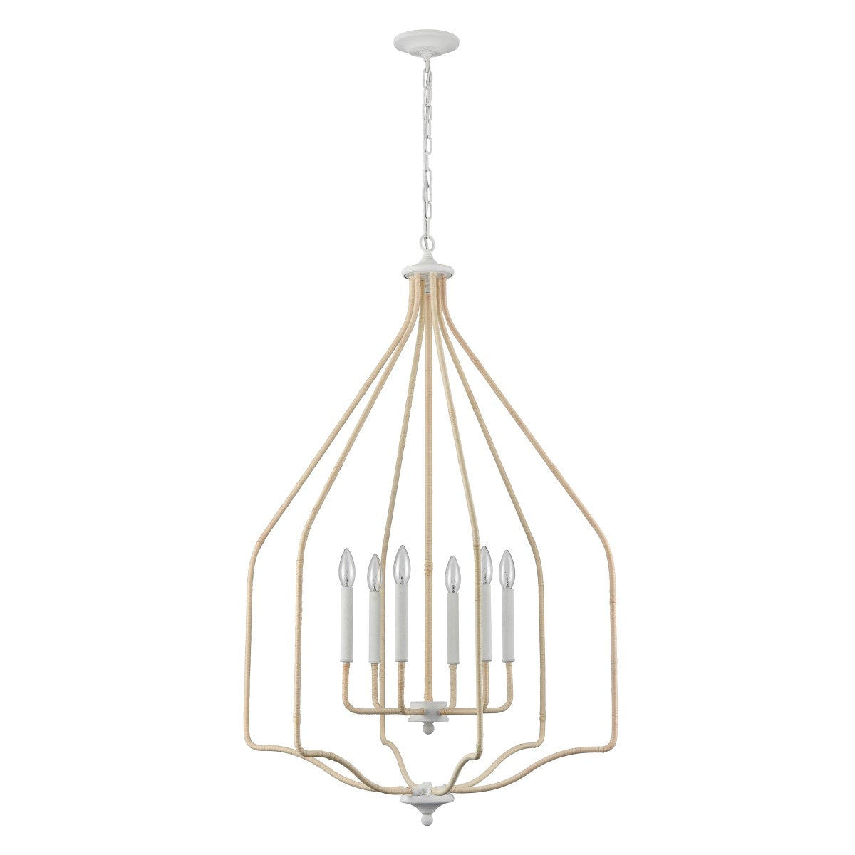 Elk Home, Breezeway 28'' Wide 6-Light Pendant - White Coral