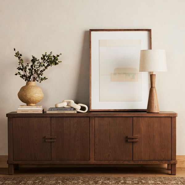 Four Hands, Bregman Media Console - Dusty Amber Oak