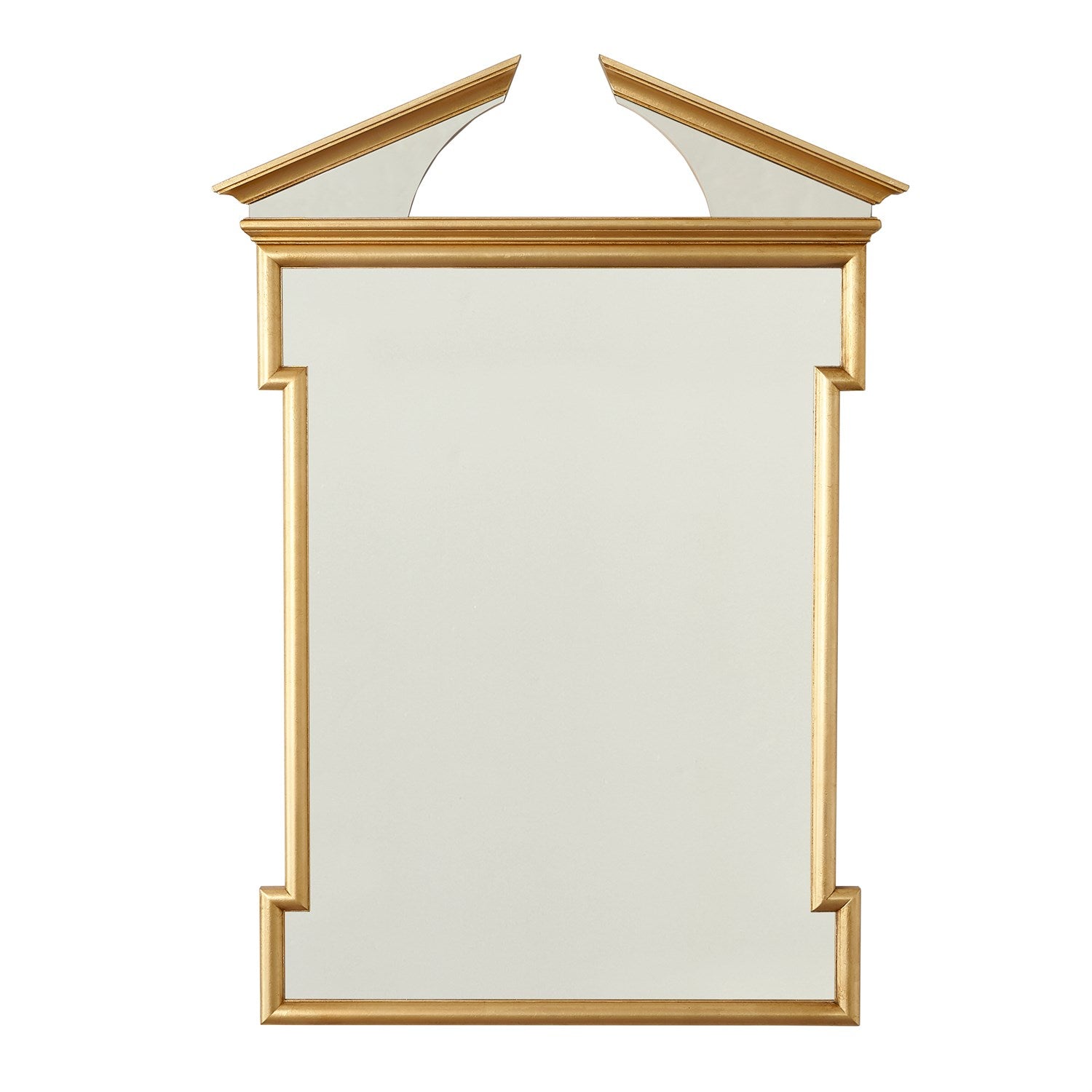 Global Views, Broken Pediment Mirror - Gold Leaf