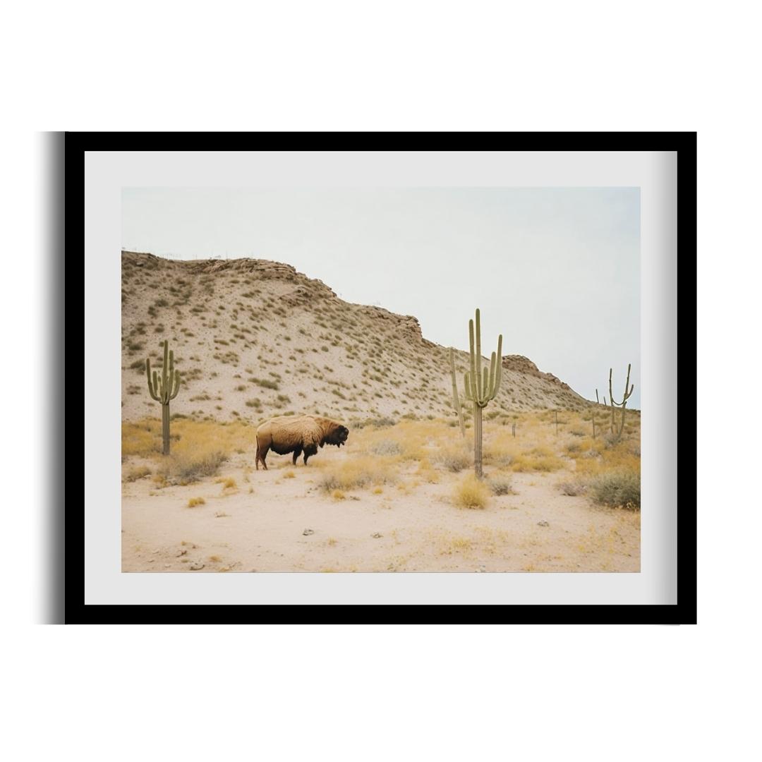 FASart, Bull's Domain: A View of Dry Hills and Cacti