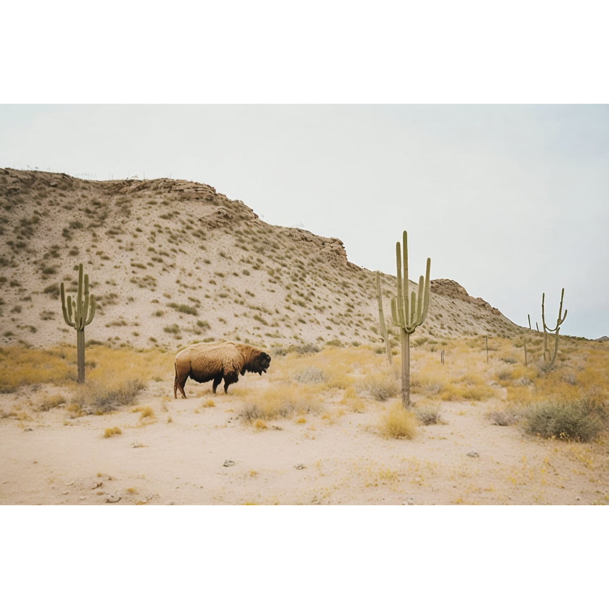 FASart, Bull's Domain: A View of Dry Hills and Cacti