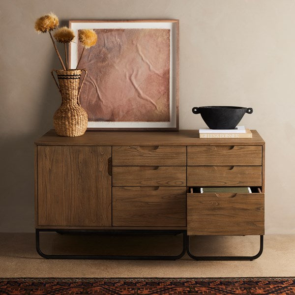 Four Hands, Burton Filing Credenza - Aged Drift Mindi