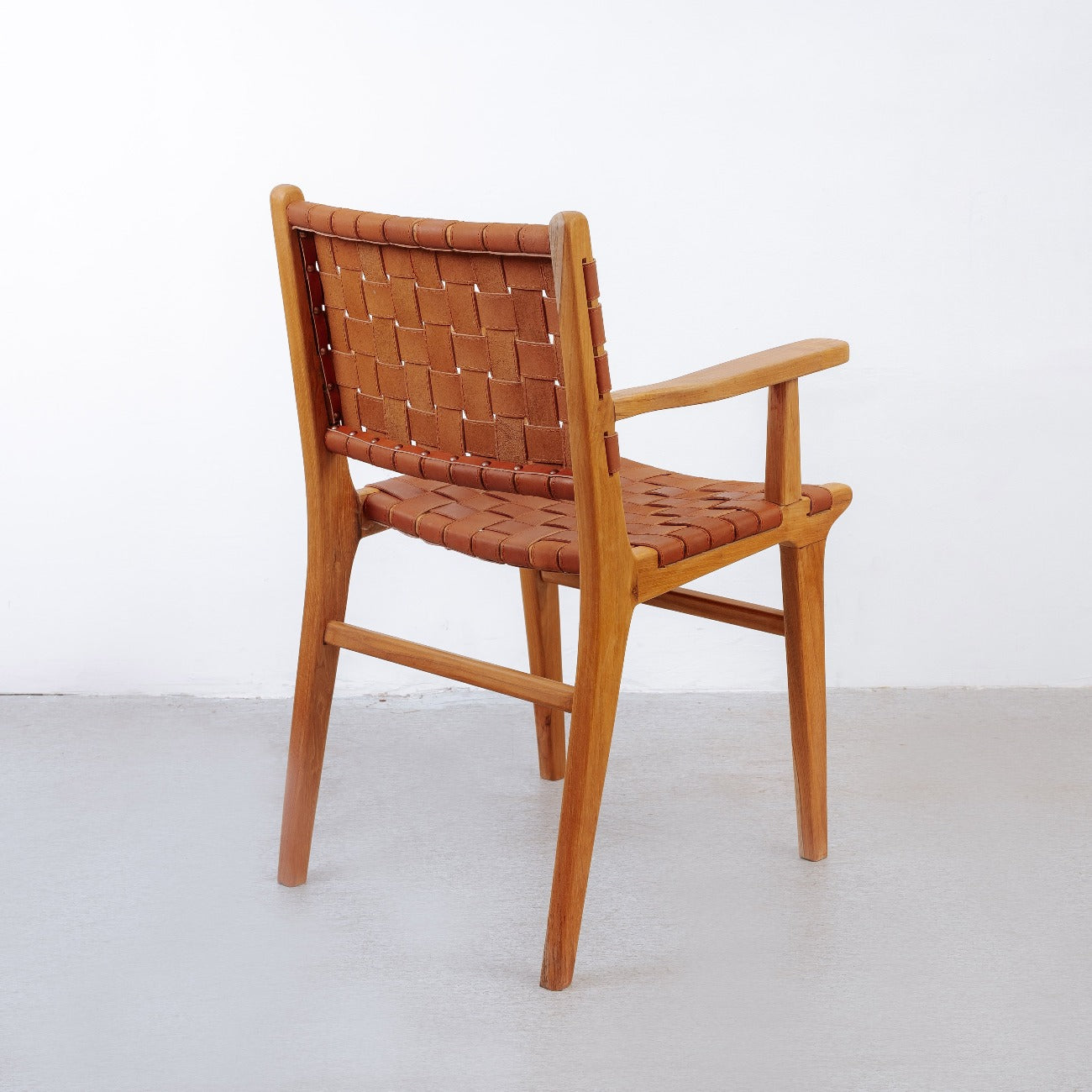 France & Son, Cahyo Woven Leather Dining Armchair