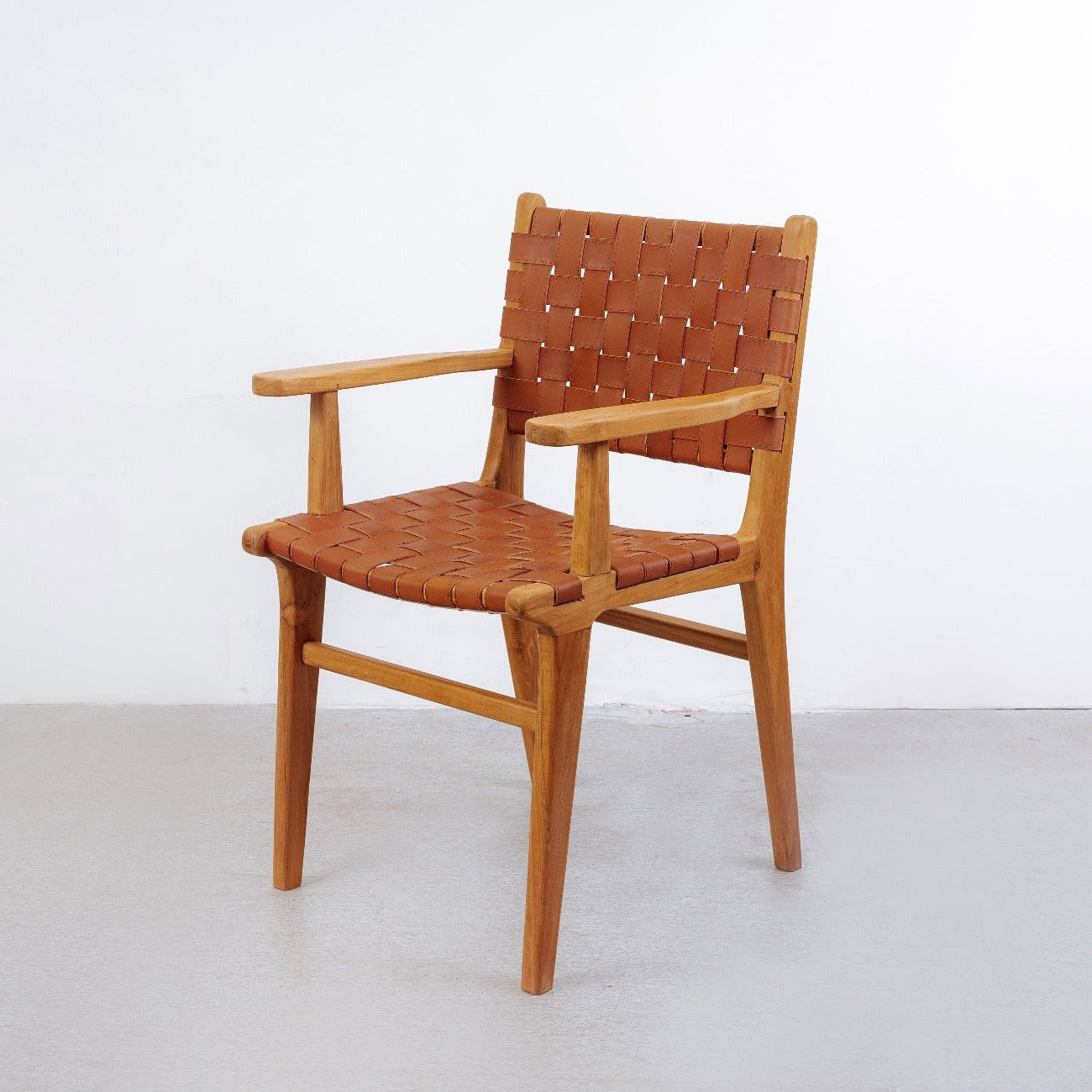 France & Son, Cahyo Woven Leather Dining Armchair