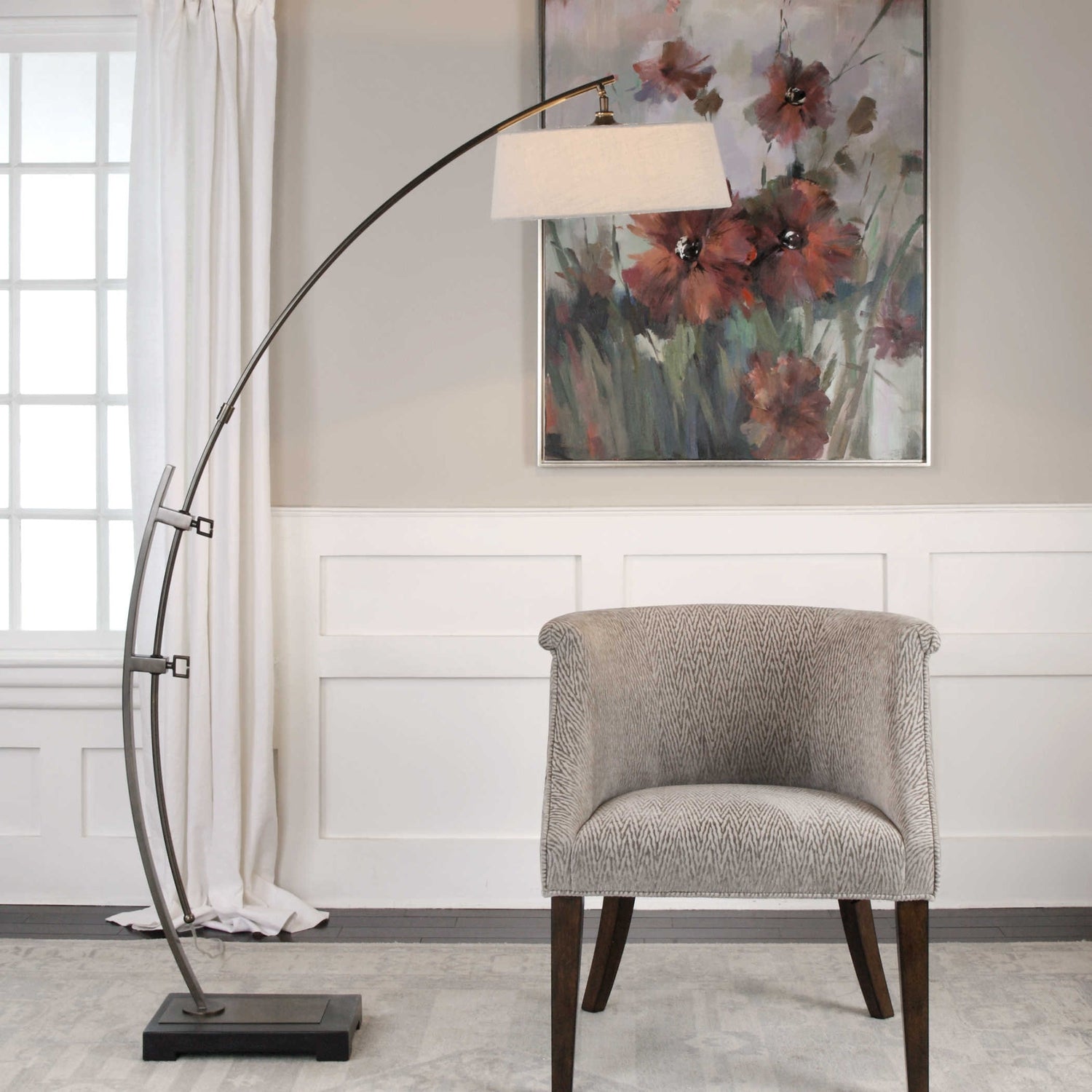 Uttermost, Calogero Bronze Arc Floor Lamp