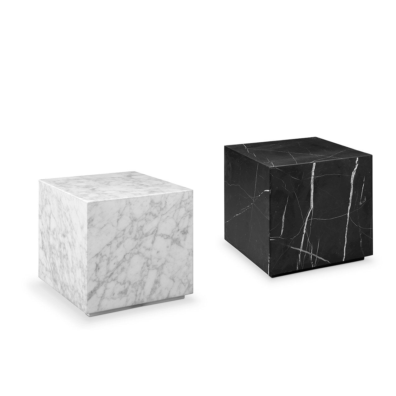 France & Son, Carrara Marble Cube Side Table - Square