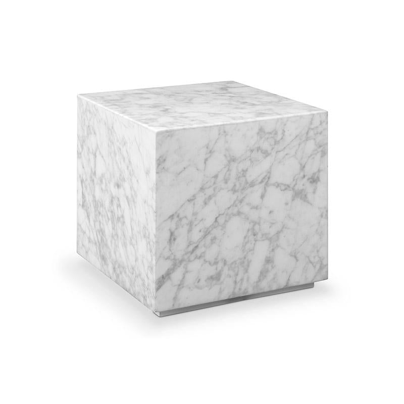 France & Son, Carrara Marble Cube Side Table - Square