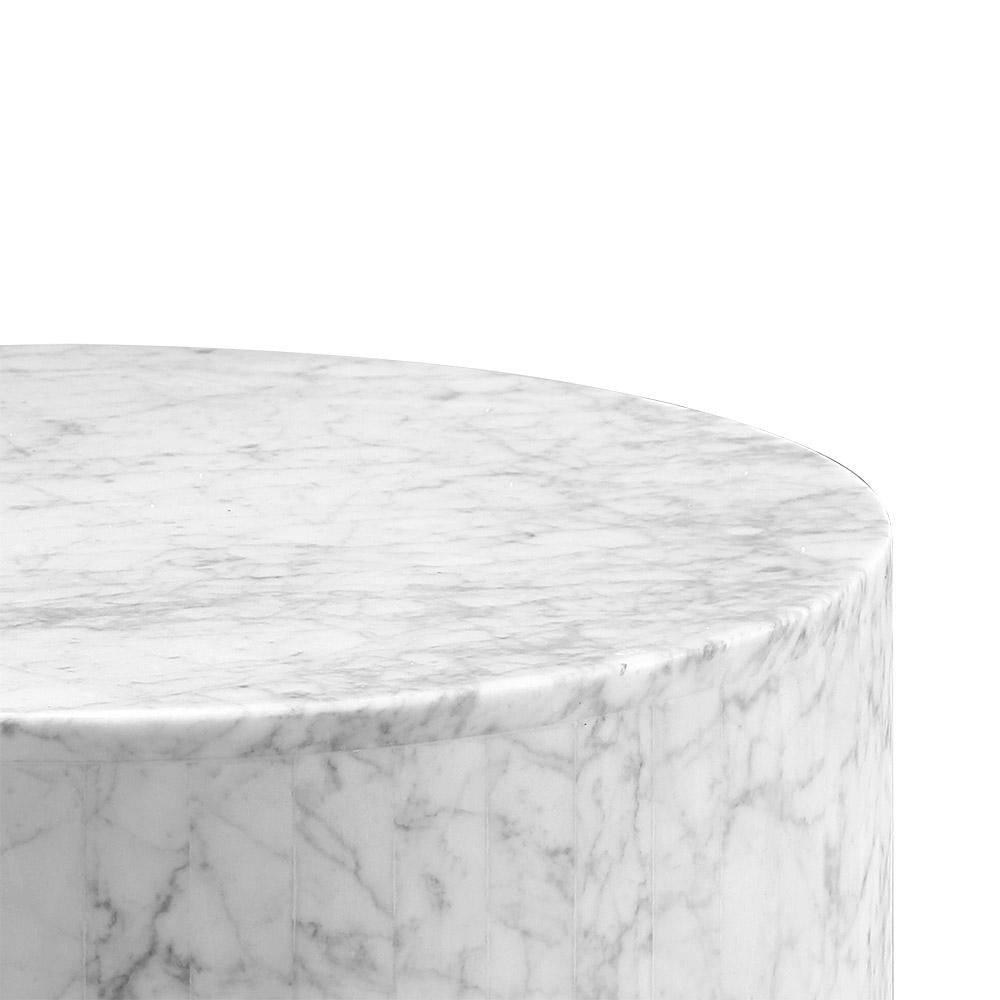 France & Son, Carrara Marble Drum Accent Table