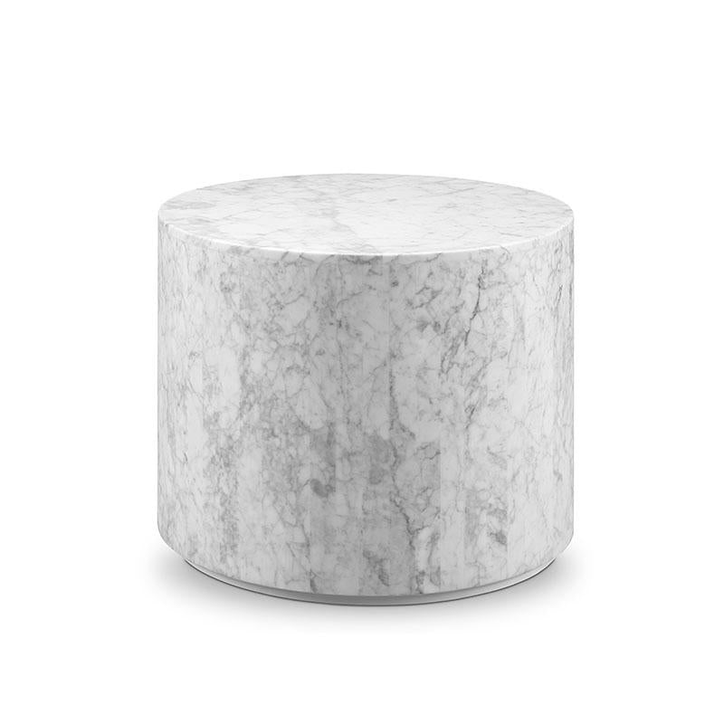 France & Son, Carrara Marble Drum Accent Table