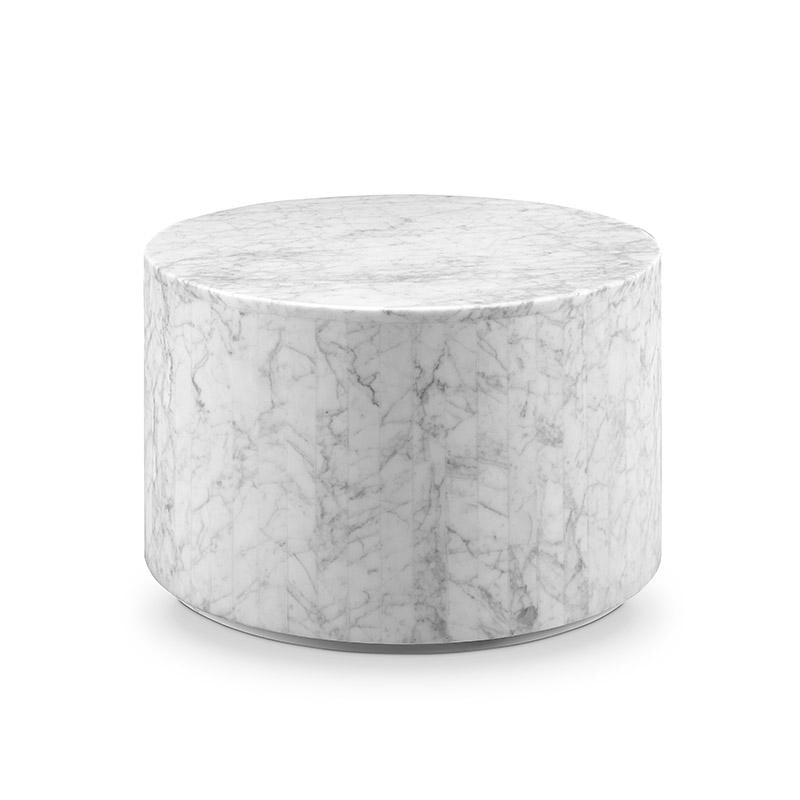 France & Son, Carrara Marble Drum Bunching Table