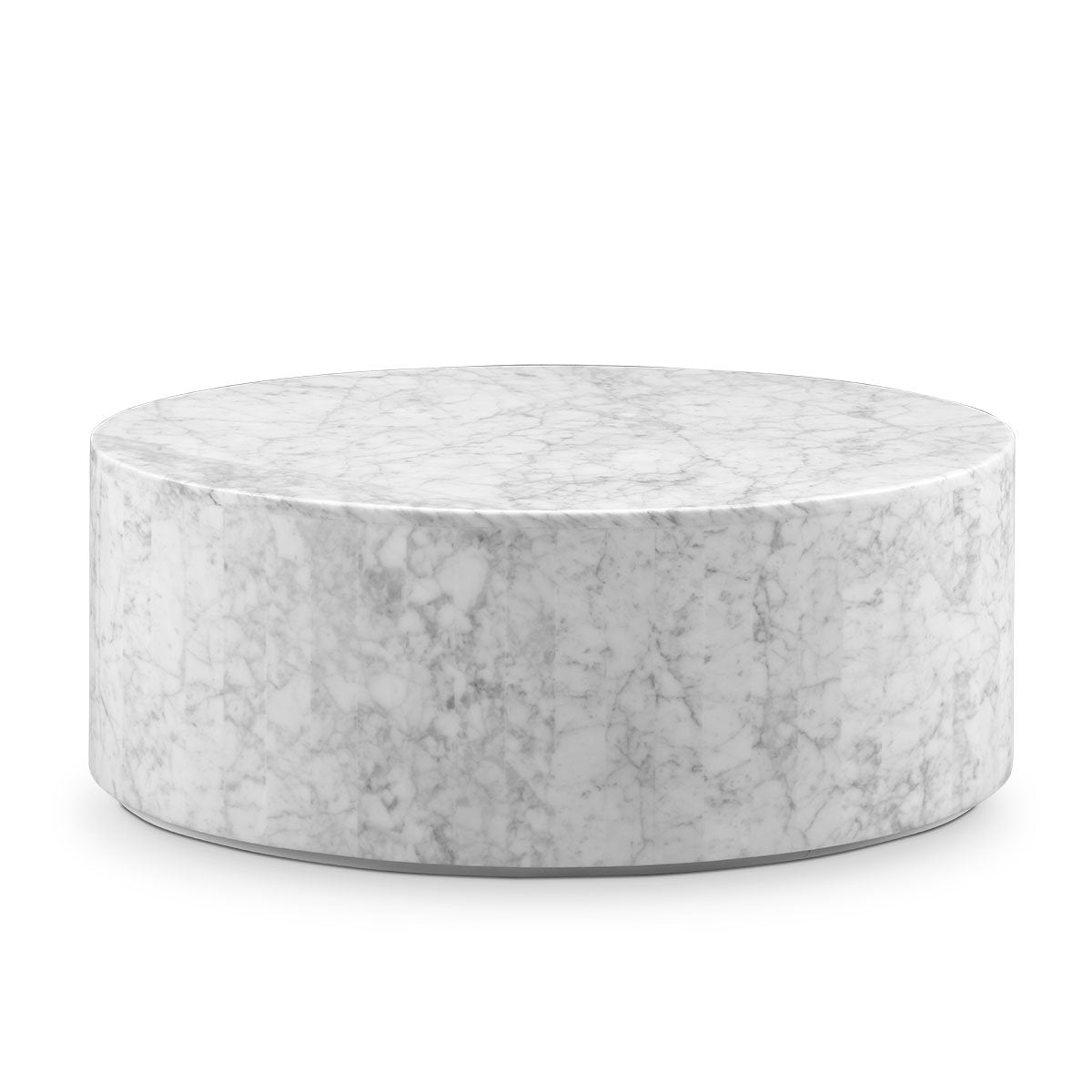 France & Son, Carrara Marble Drum Coffee Table - Oval