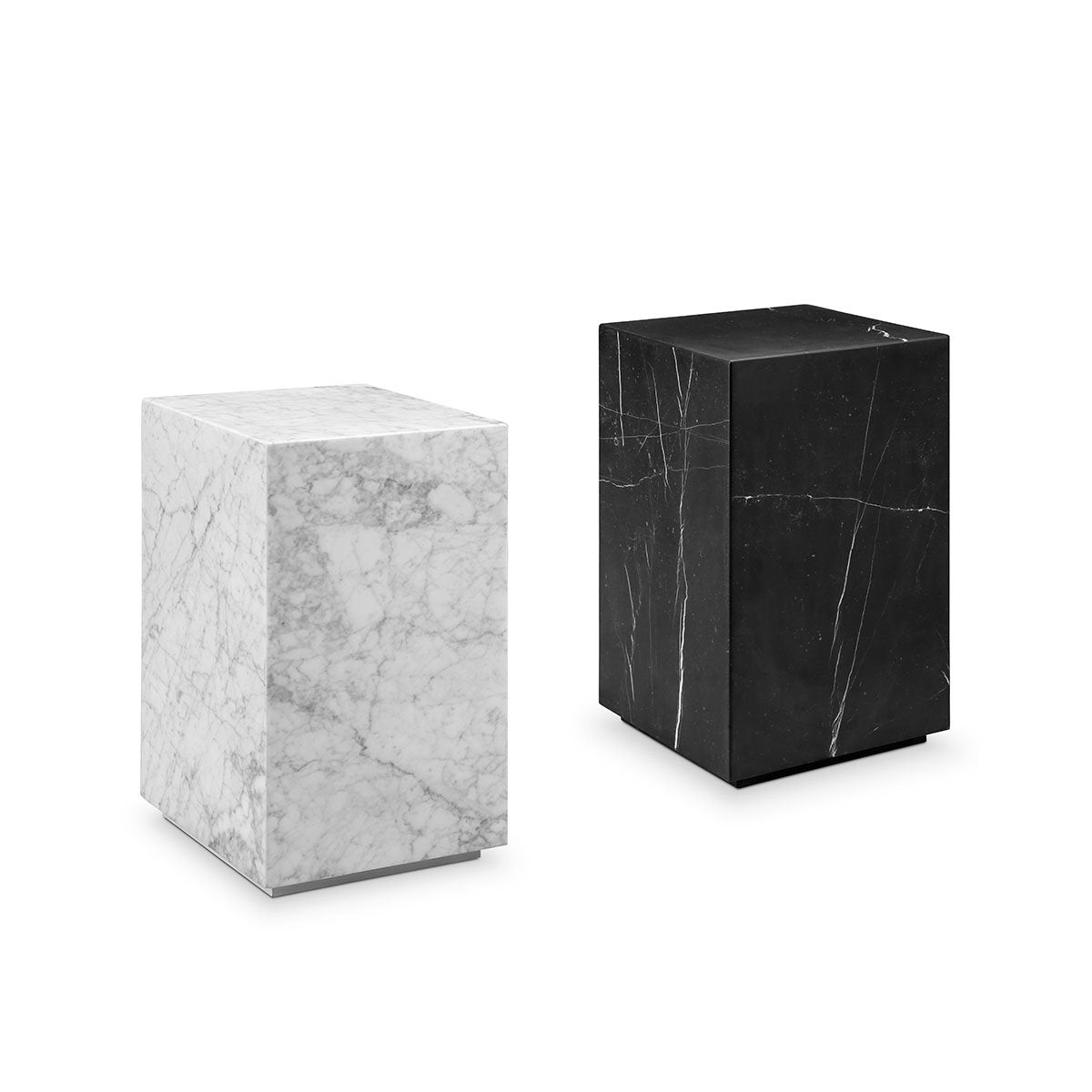 France & Son, Carrara Marble Pedestal Side Table - Square