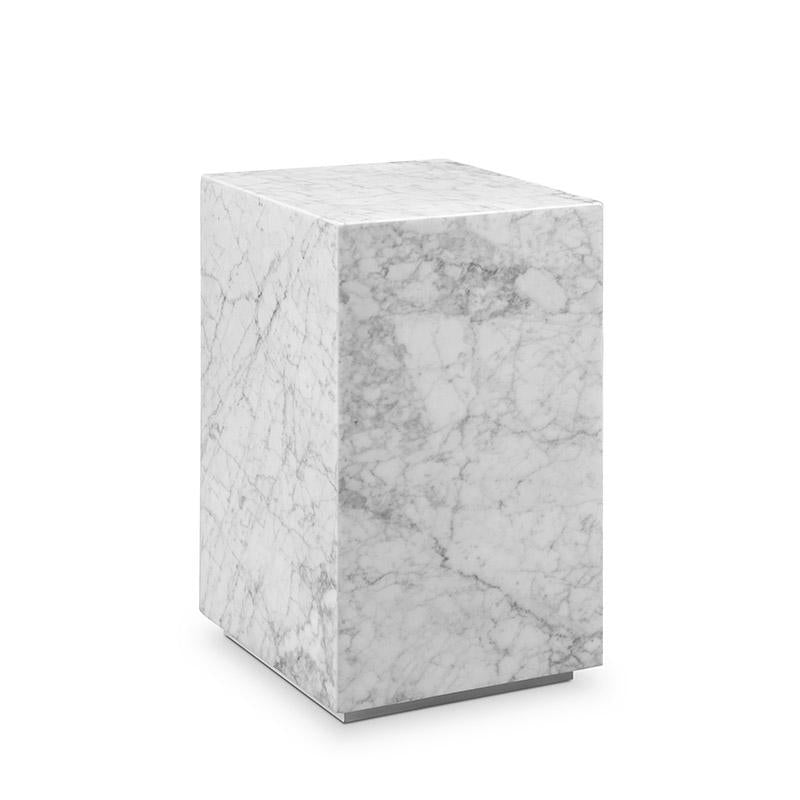 France & Son, Carrara Marble Pedestal Side Table - Square