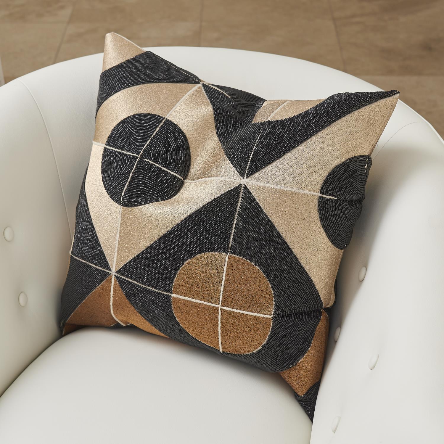 Global Views, Circle Marquetry Pillow