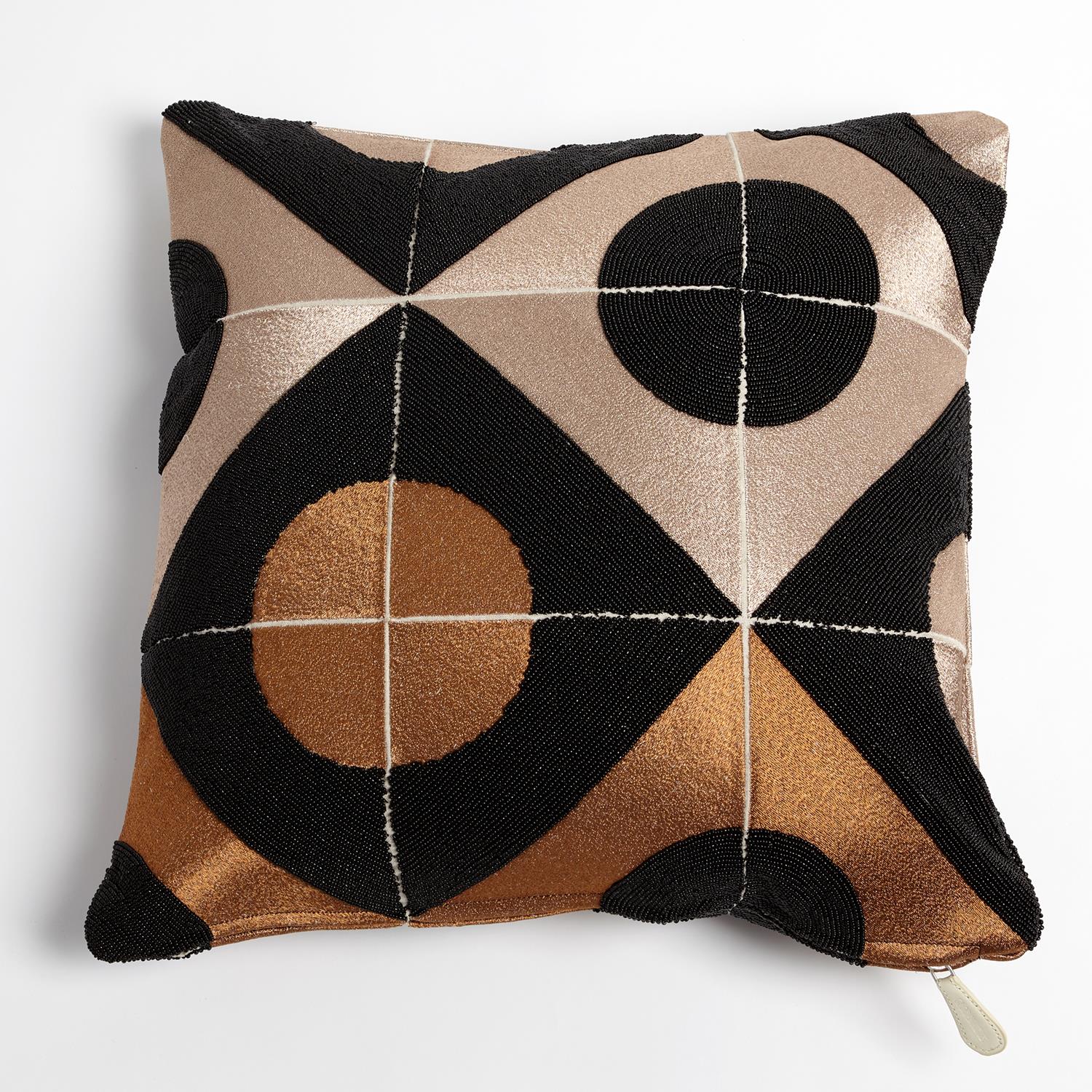 Global Views, Circle Marquetry Pillow