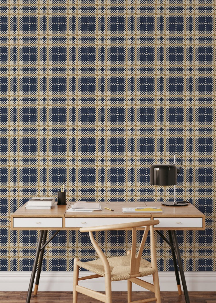 Mitchell Black, Clark Plaid Wallpaper