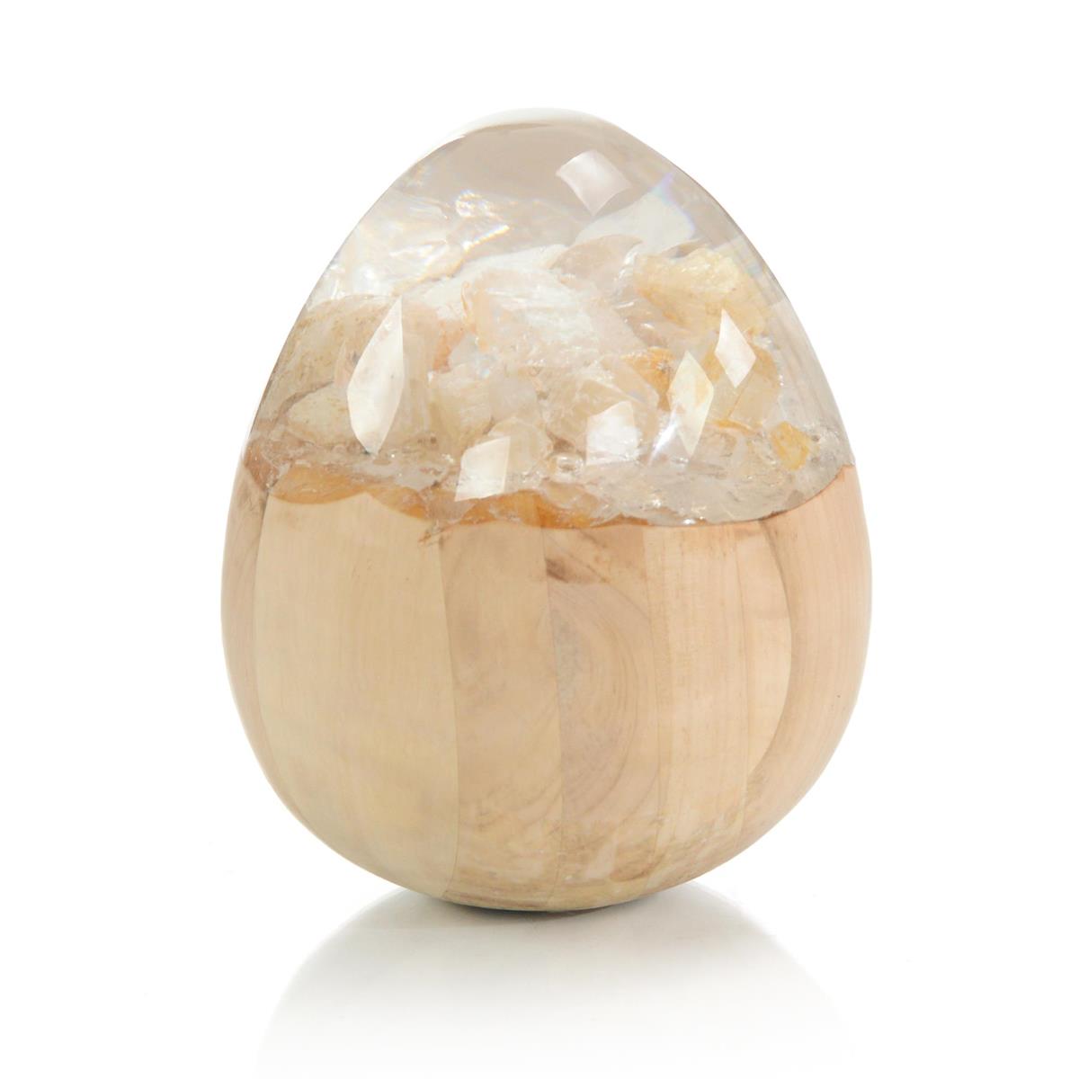 John Richard, Clear Resin, Wood Stone Egg