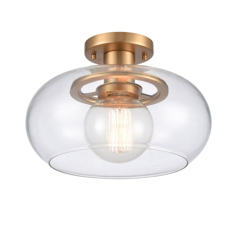 Elk Home, Clement 13'' Wide 1-Light Semi Flush Mount