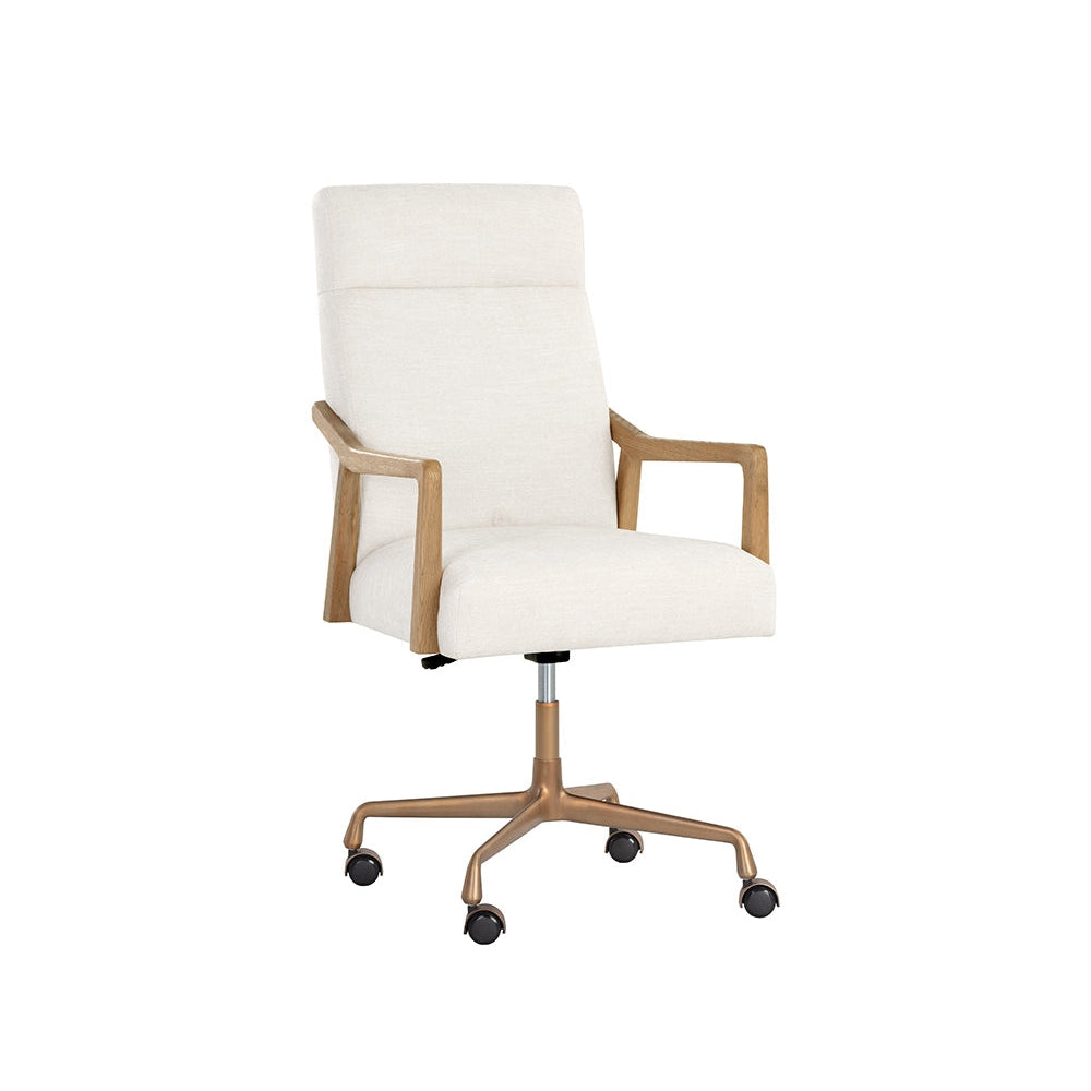 Sunpan, Collin Office Chair - Natural - Heather Ivory Tweed