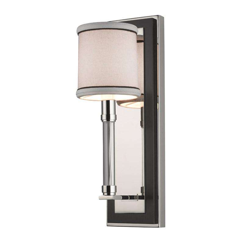 Hudson Valley, Collins 1 Light Wall Sconce Polished Nickel