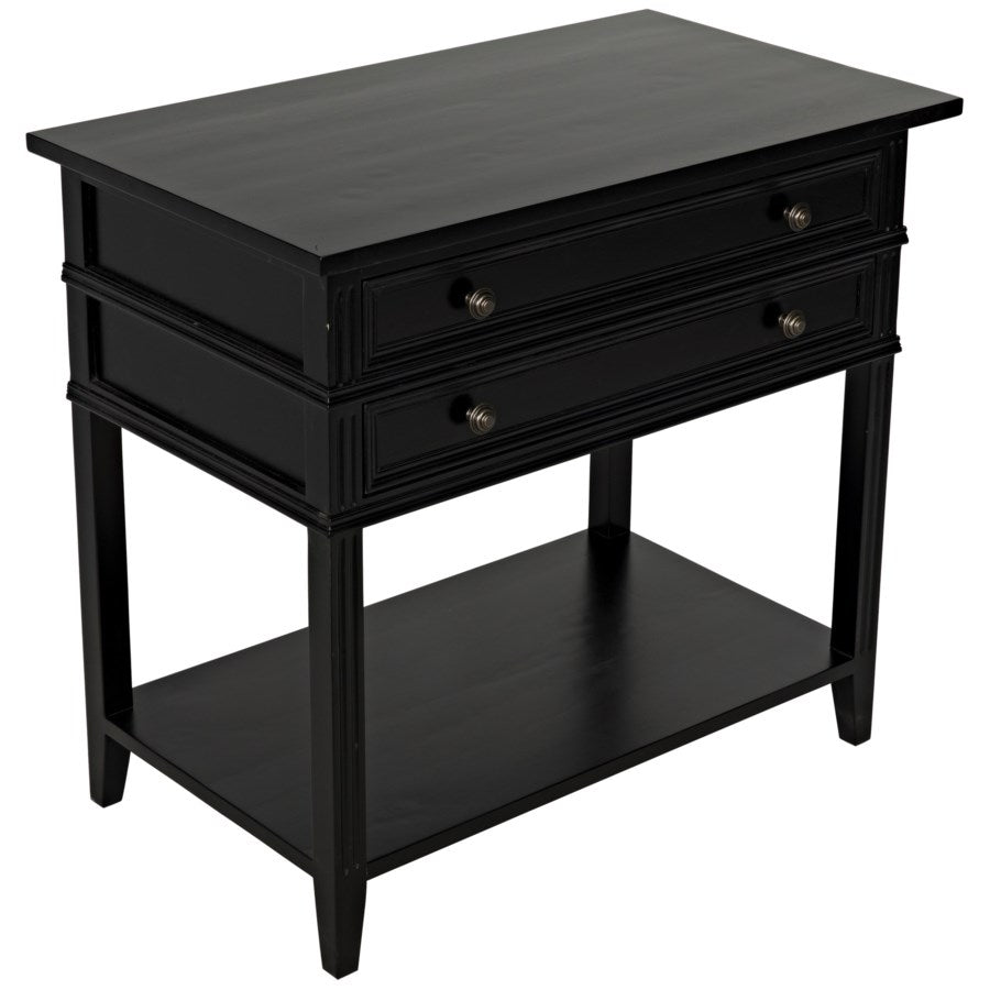 Noir, Colonial 2-Drawer Side Table