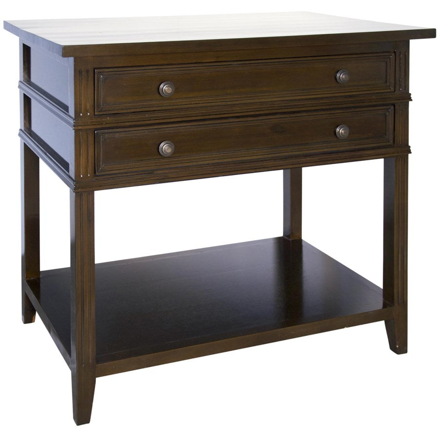 Noir, Colonial 2-Drawer Side Table