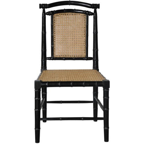 Noir, Colonial Bamboo Side Chair, Hand Rubbed Black