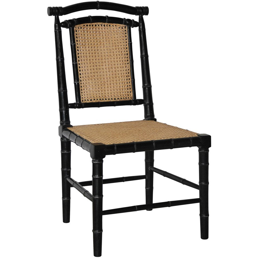 Noir, Colonial Bamboo Side Chair, Hand Rubbed Black