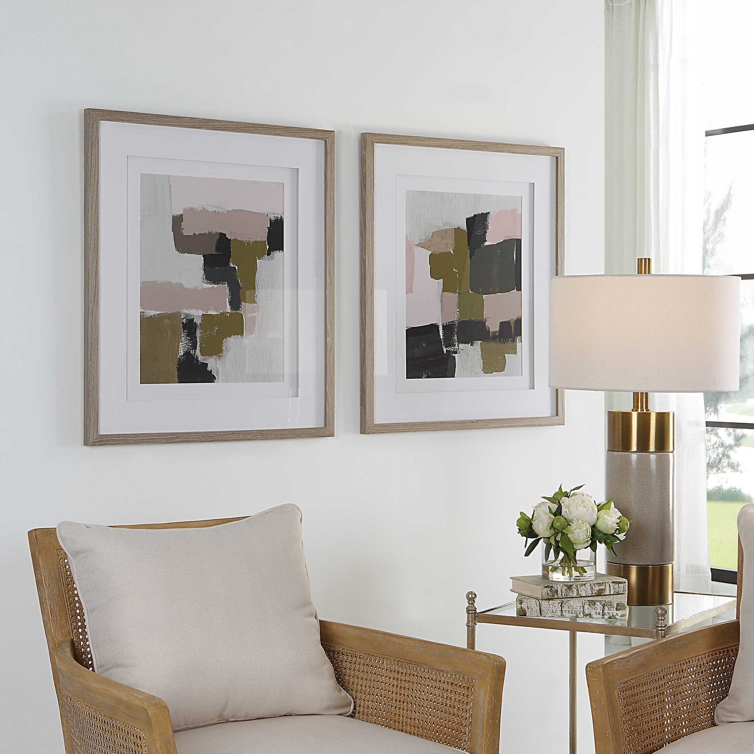 Uttermost, Color Block Framed Prints Set of 2